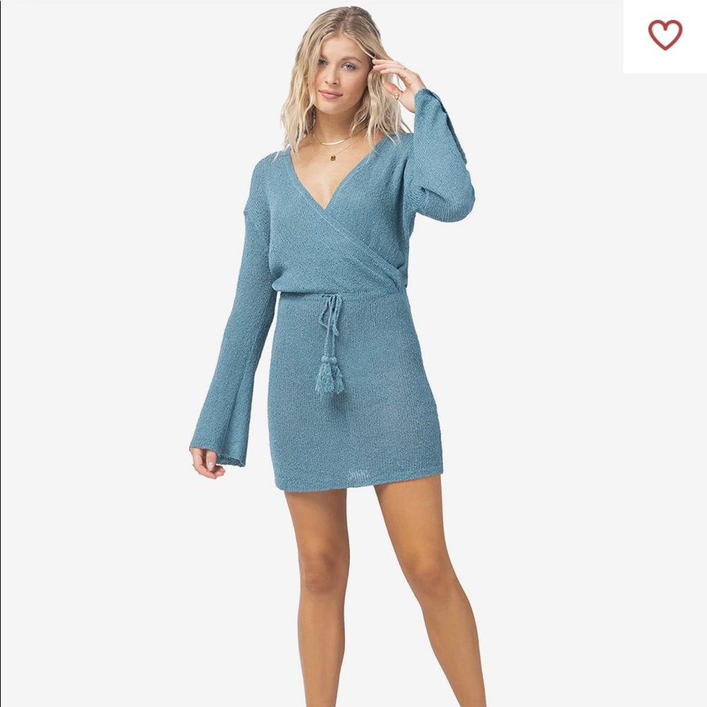 L*Space Teal Knit Wrap Swim Coverup